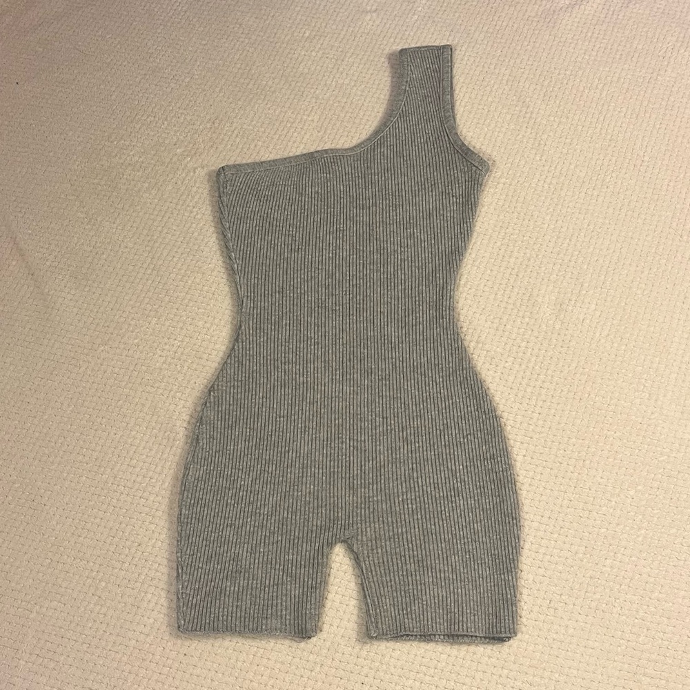 Grey Ribbed One Piece